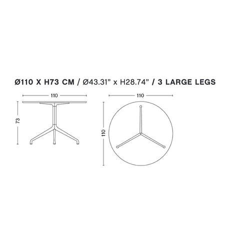 About a Table AAT20 Linoleum Table Top Ø110cm